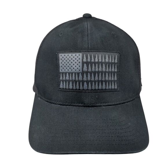 Mesh Tree Fitted Trucker Hat Black L/XL Flexfit Patriotic Mesh Back Columbia - Picture 1 of 10